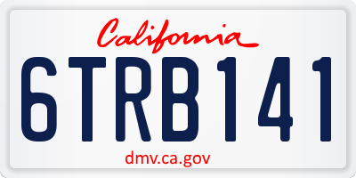 CA license plate 6TRB141