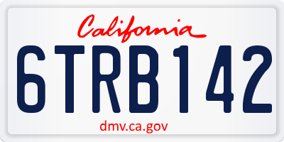 CA license plate 6TRB142