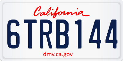 CA license plate 6TRB144