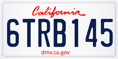 CA license plate 6TRB145