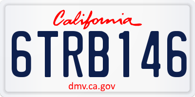 CA license plate 6TRB146