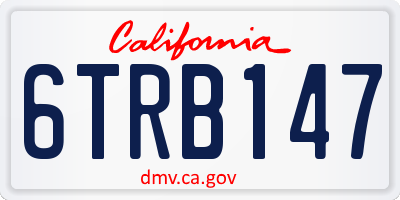 CA license plate 6TRB147