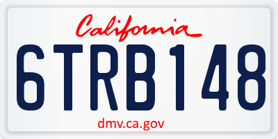 CA license plate 6TRB148