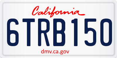 CA license plate 6TRB150