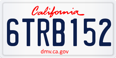 CA license plate 6TRB152