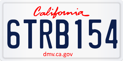 CA license plate 6TRB154