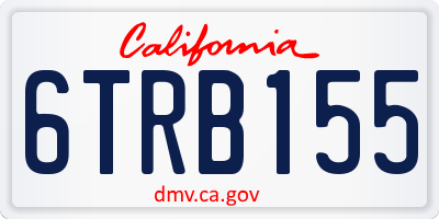 CA license plate 6TRB155