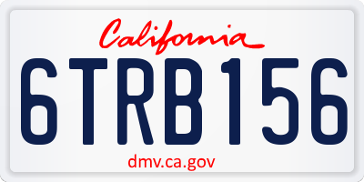 CA license plate 6TRB156