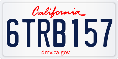 CA license plate 6TRB157