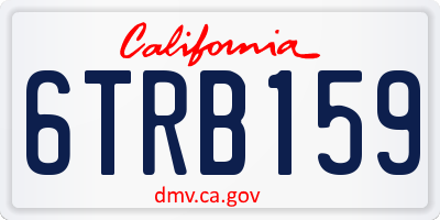 CA license plate 6TRB159