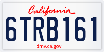 CA license plate 6TRB161