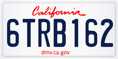 CA license plate 6TRB162