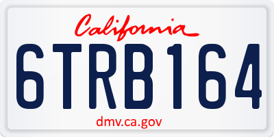 CA license plate 6TRB164