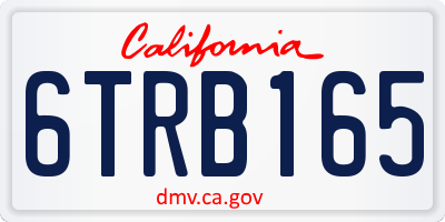 CA license plate 6TRB165