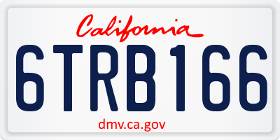 CA license plate 6TRB166