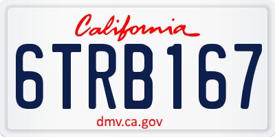 CA license plate 6TRB167