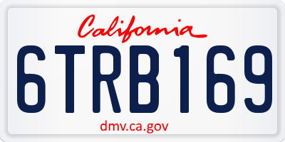 CA license plate 6TRB169