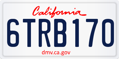 CA license plate 6TRB170