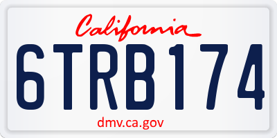 CA license plate 6TRB174