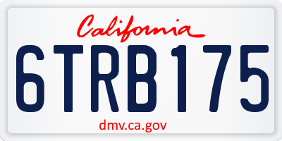 CA license plate 6TRB175