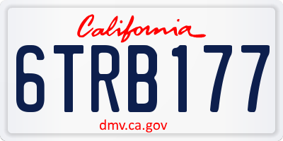 CA license plate 6TRB177