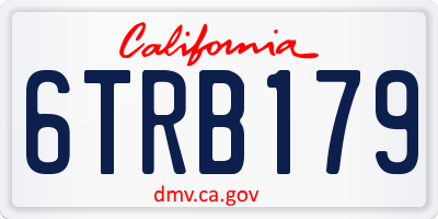CA license plate 6TRB179