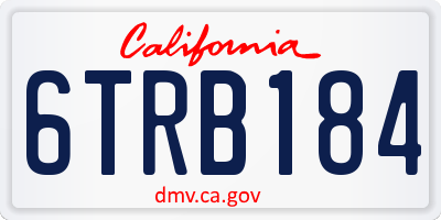 CA license plate 6TRB184