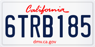 CA license plate 6TRB185