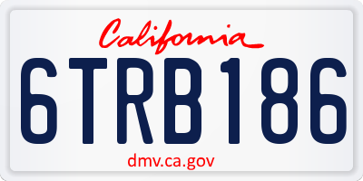 CA license plate 6TRB186