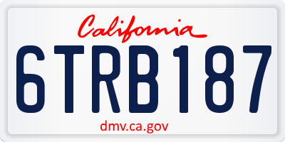 CA license plate 6TRB187