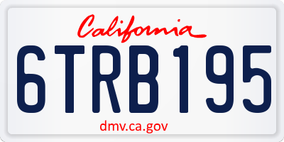 CA license plate 6TRB195
