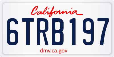 CA license plate 6TRB197