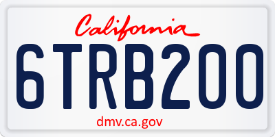 CA license plate 6TRB200