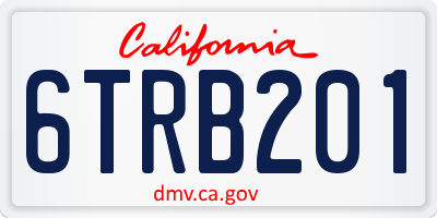 CA license plate 6TRB201