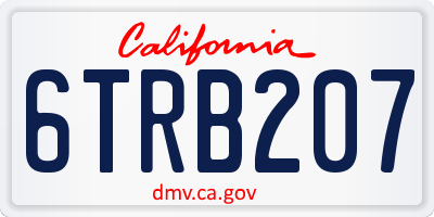 CA license plate 6TRB207