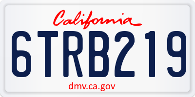CA license plate 6TRB219