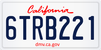 CA license plate 6TRB221