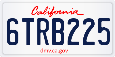 CA license plate 6TRB225