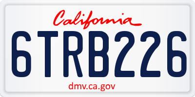 CA license plate 6TRB226