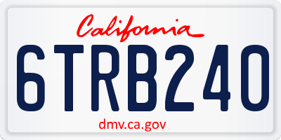 CA license plate 6TRB240