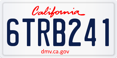 CA license plate 6TRB241