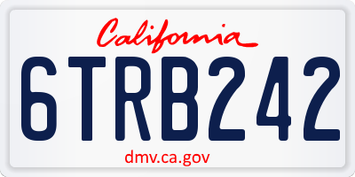 CA license plate 6TRB242