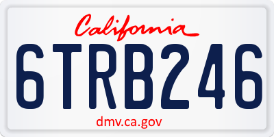 CA license plate 6TRB246