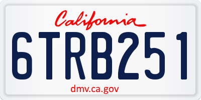 CA license plate 6TRB251