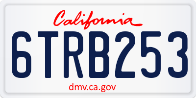 CA license plate 6TRB253