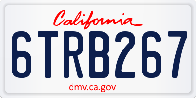 CA license plate 6TRB267