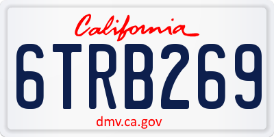 CA license plate 6TRB269