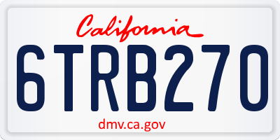 CA license plate 6TRB270