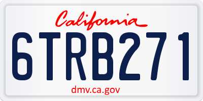 CA license plate 6TRB271