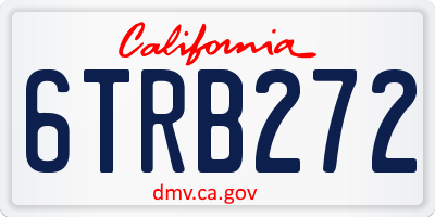 CA license plate 6TRB272